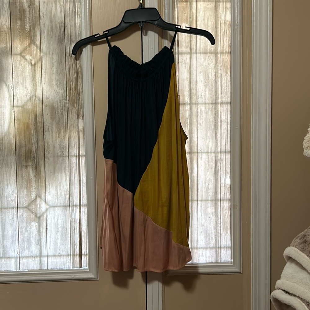 Pink, navy, yellow tank top